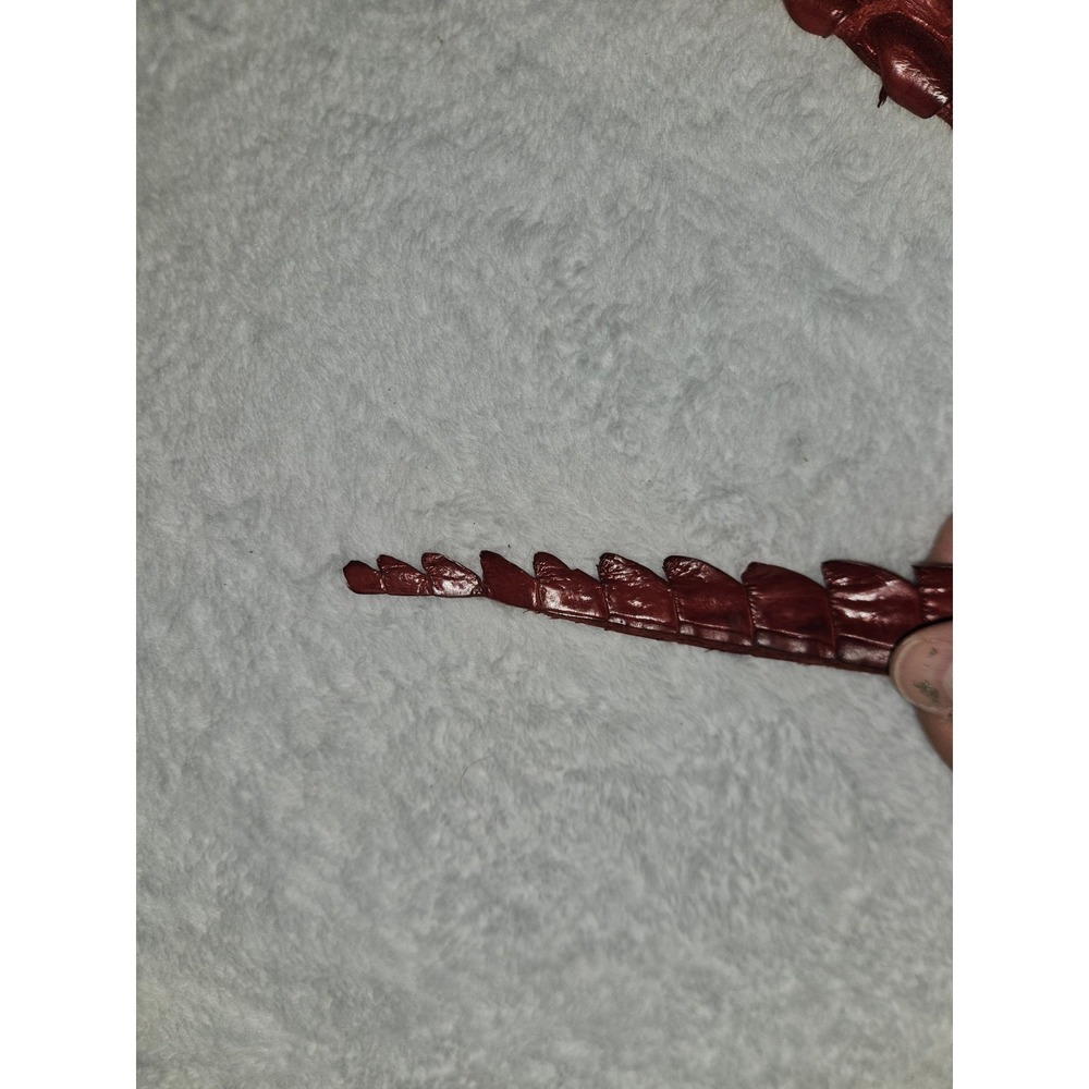 Vintage Caiman Hornback Belt Exotic Western Leather Taxidermy Red Alligatoridae - Picture 11 of 16